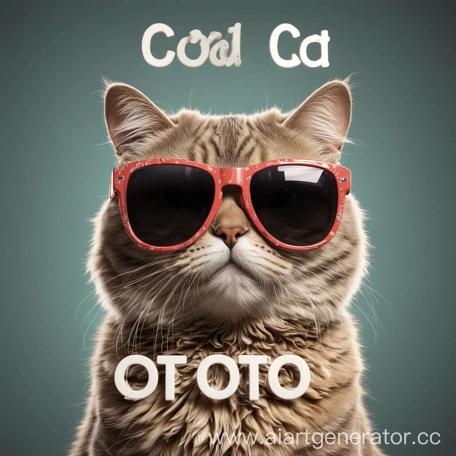 крутой котик в больших солнцезащитных очках с надписью OTTO