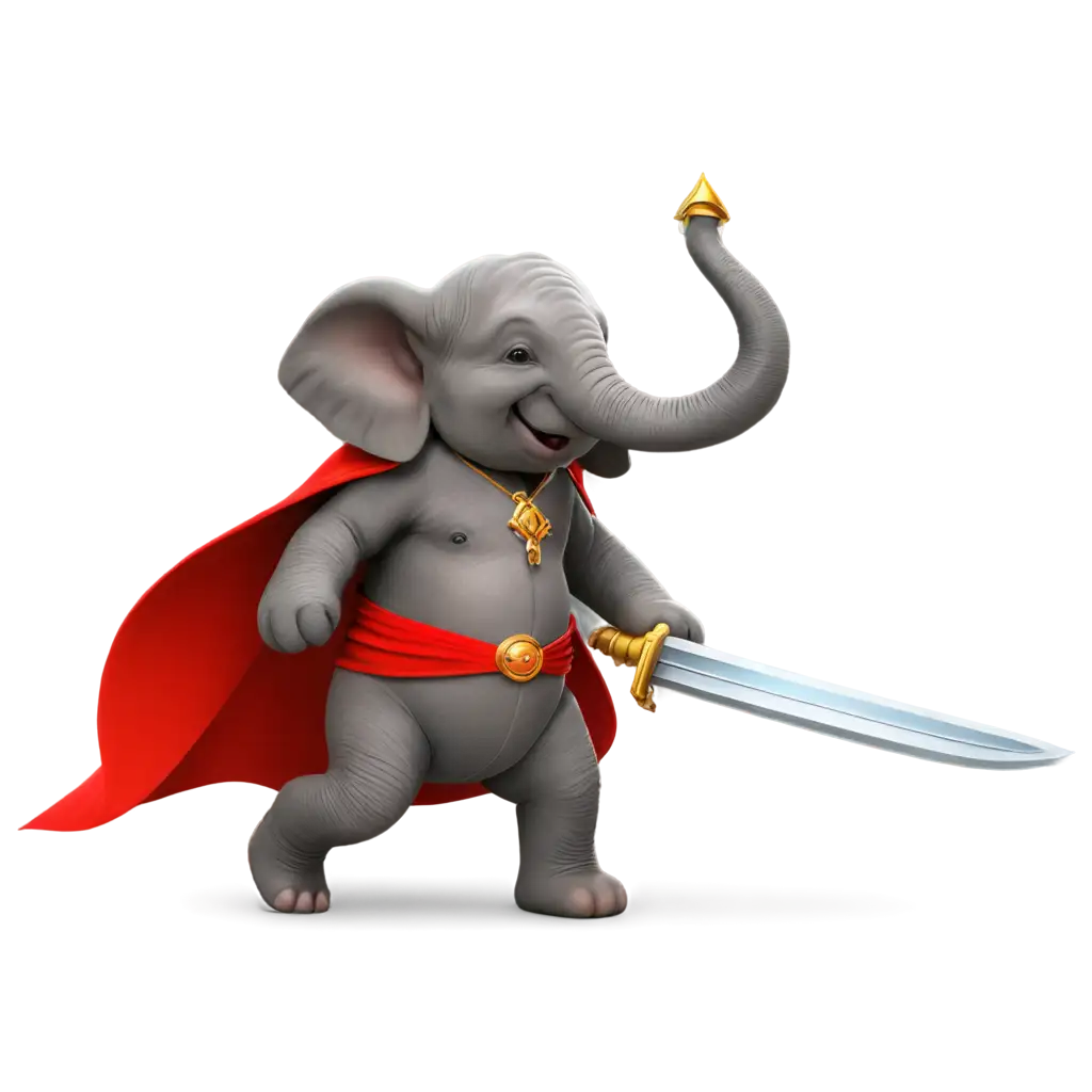 super elephant with sword
