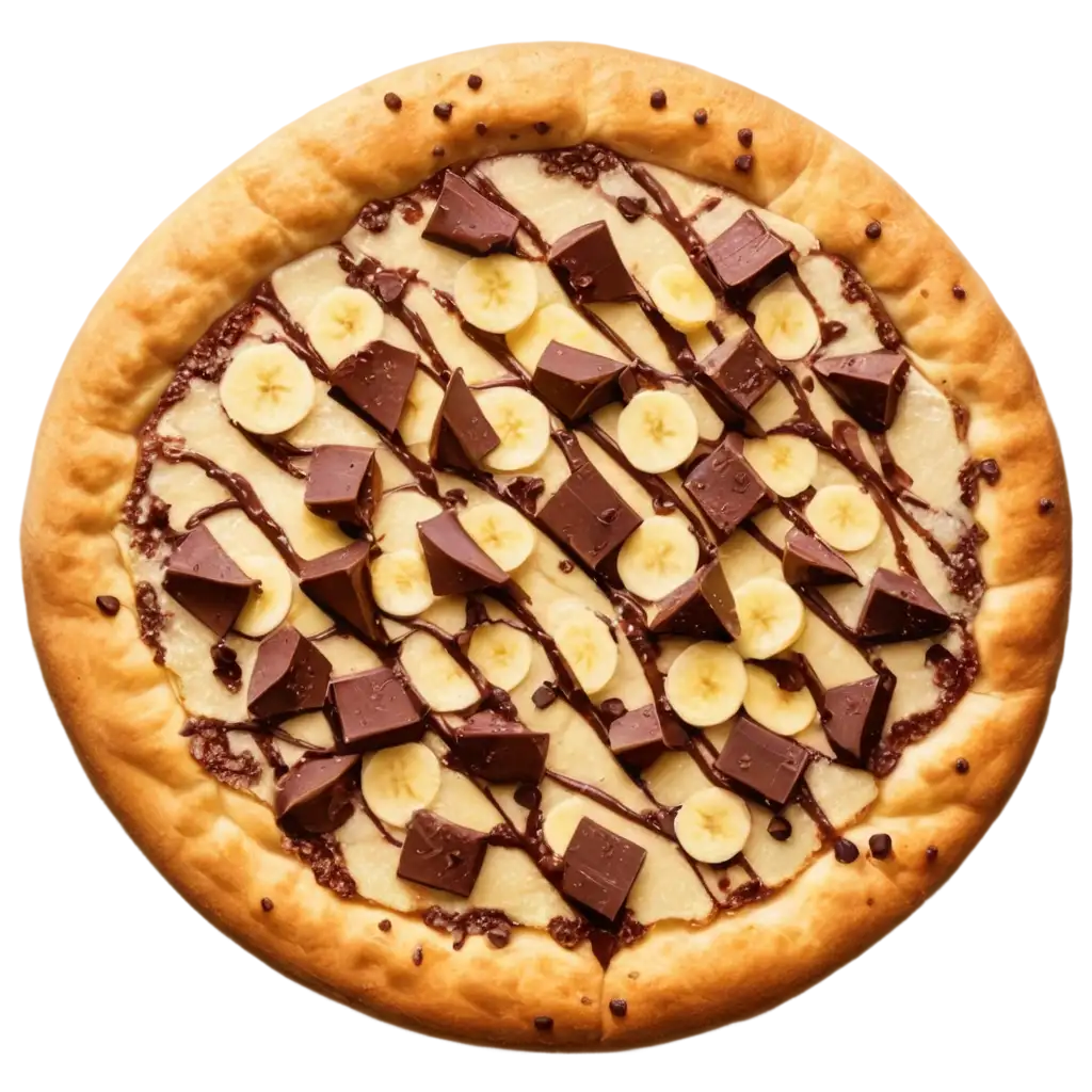 pizza doce de banana com chocolate