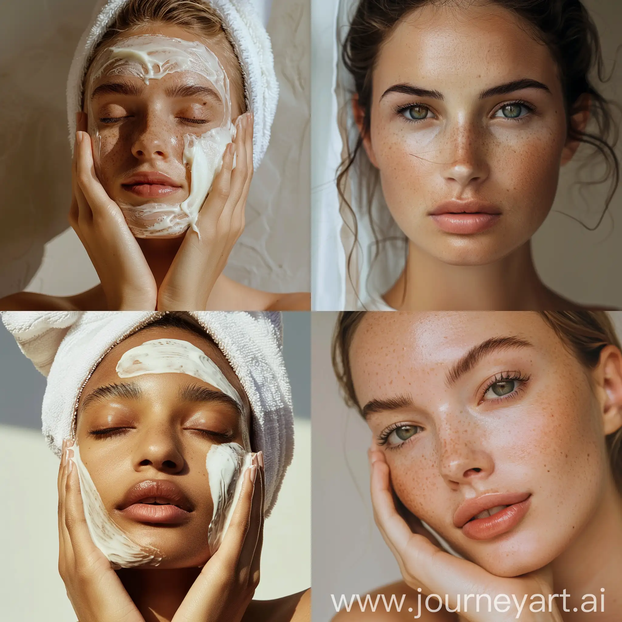 People-applying-skincare-treatment-in-a-serene-environment