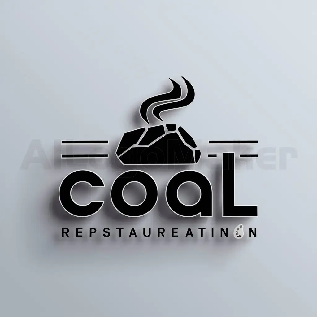 a logo design,with the text "Coal", main symbol:coal and smoke,Minimalistic,be used in Restaurant industry,clear background
