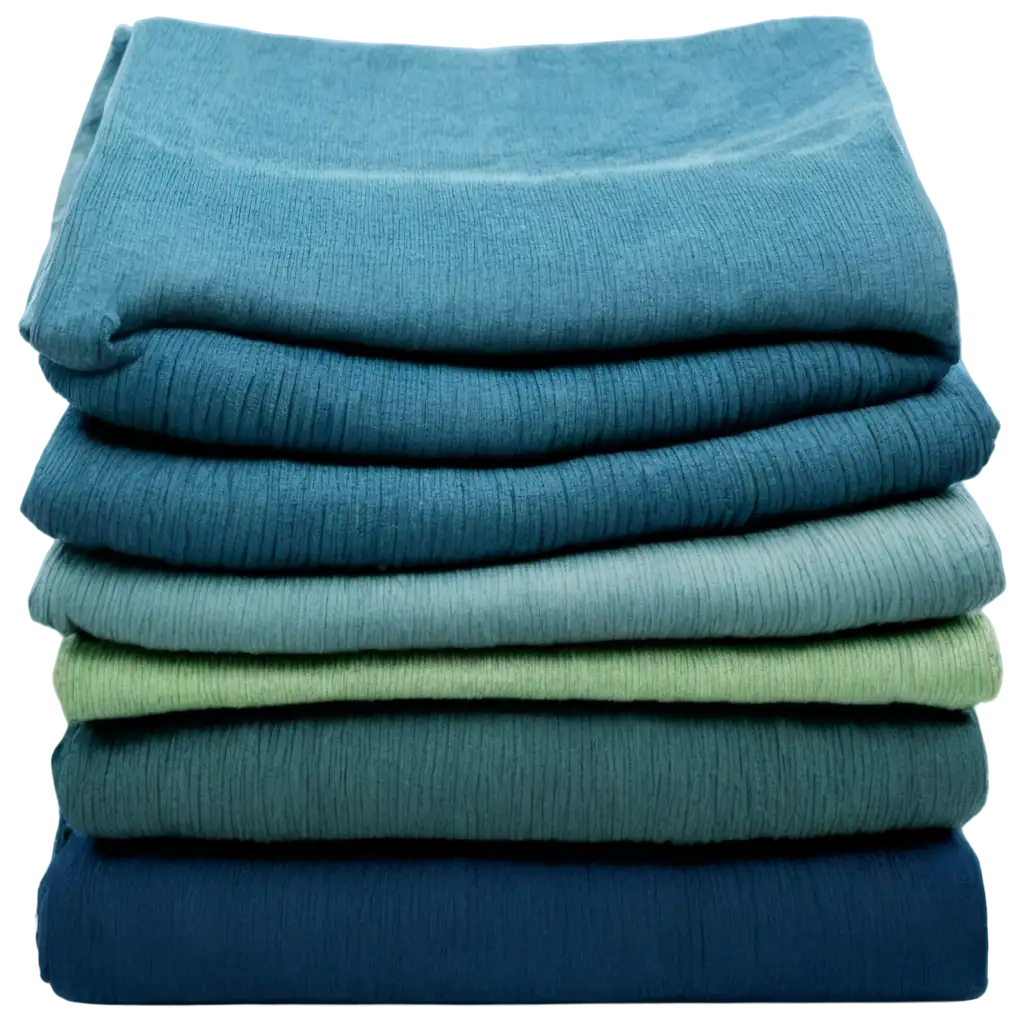 Vibrant-Stack-of-Folded-Clothes-in-PNG-Format-Blue-and-Light-Green-Collection