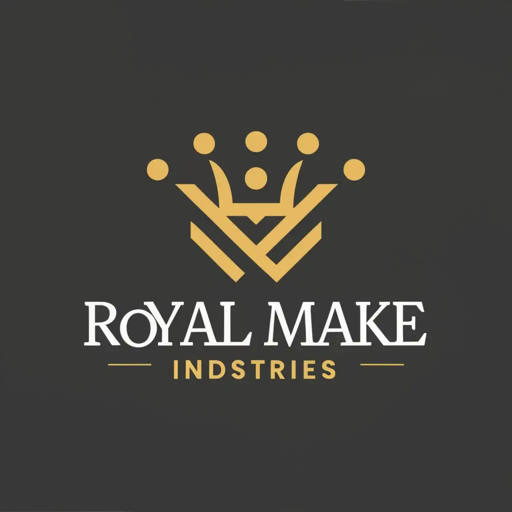 a logo design,with the text "Royal make Industries", main symbol:Crown,Moderate,be used in Others industry,clear background