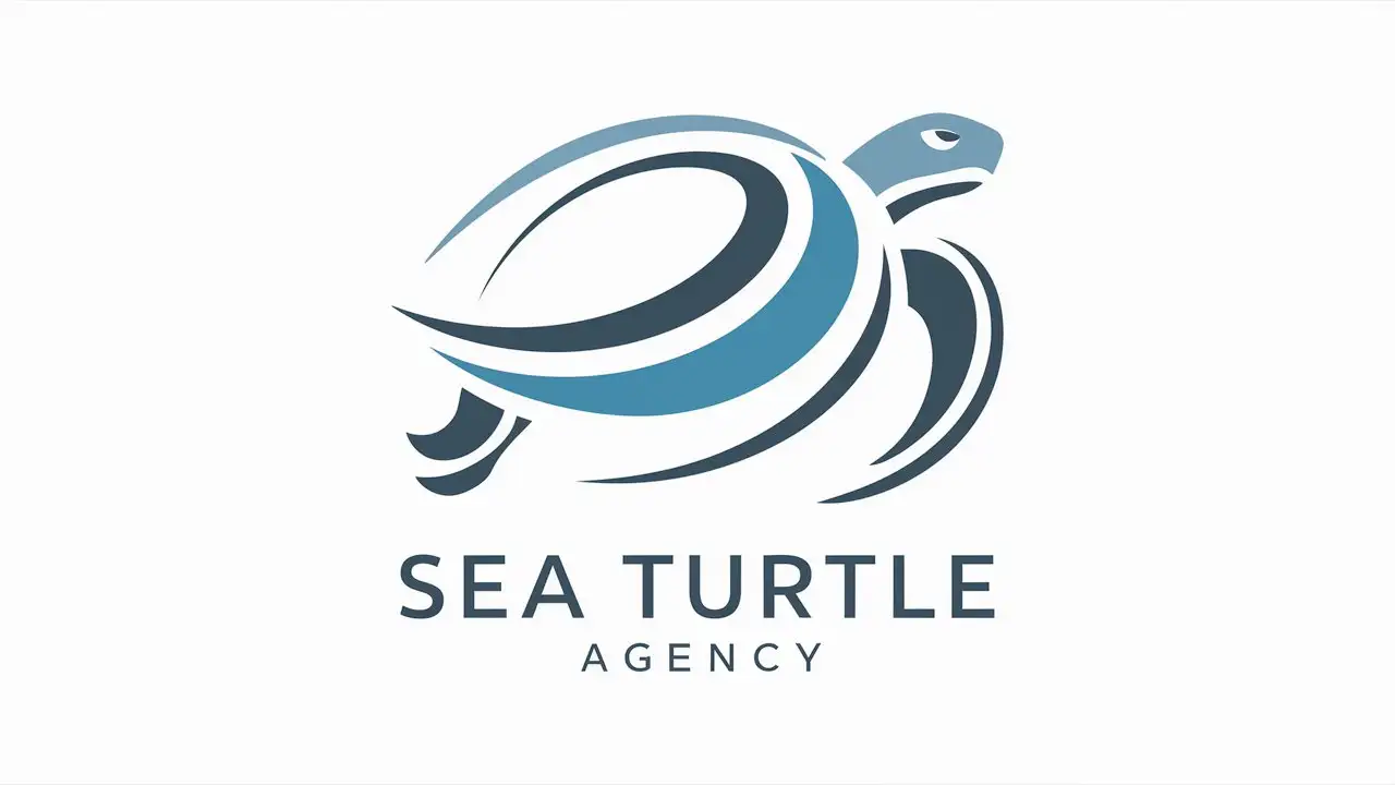 Professional Blue Sea Turtle Logo Design for Sea Turtle Agency