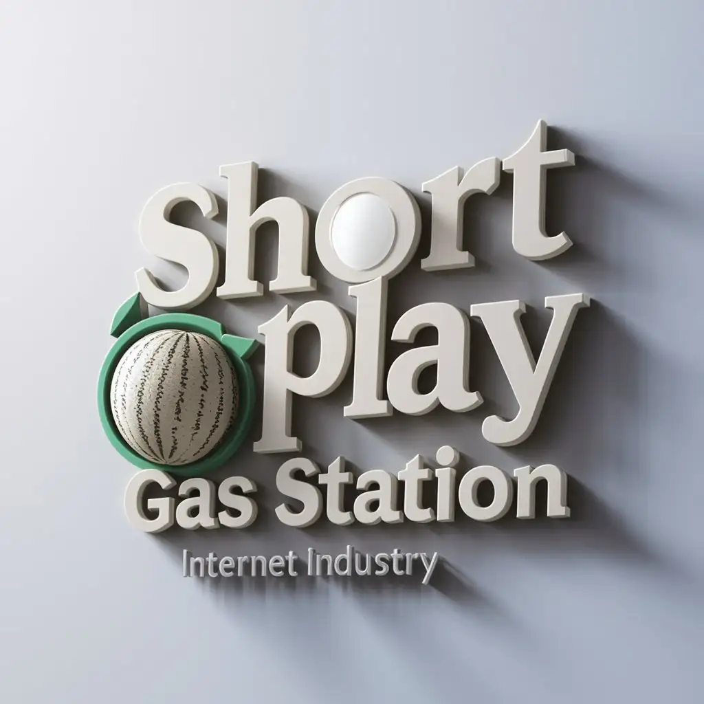 a logo design,with the text "short play gas station", main symbol:winter melon,Moderate,be used in Internet industry,clear background