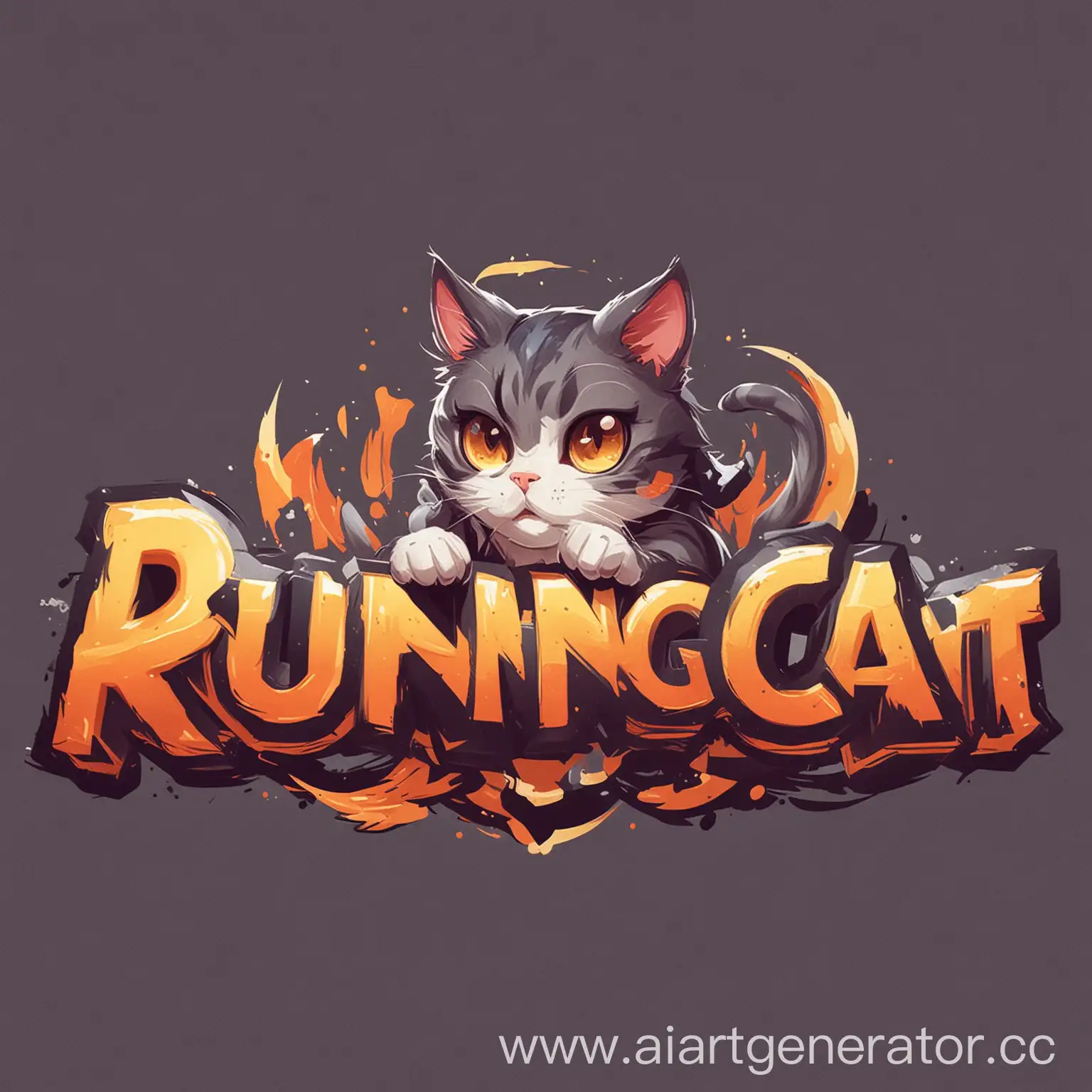 логотип игры с названием running cat
