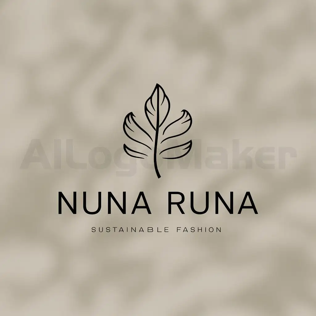 a logo design,with the text "Nuna runa", main symbol:what symbolizes nature ecologism for a sustainable fashion brand,Moderate,clear background