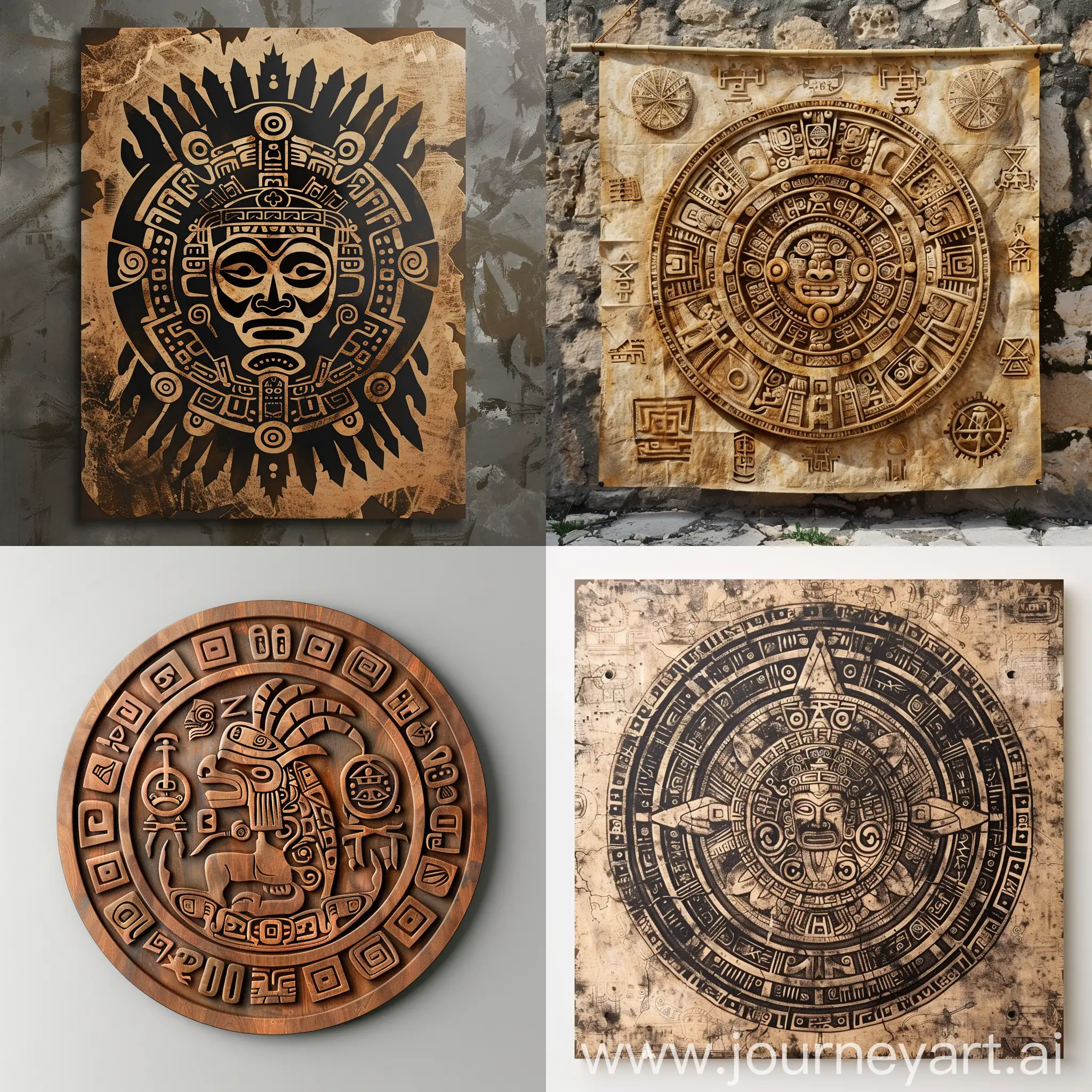 Maya-Tribe-Sacred-Symbols-Plakat-Art