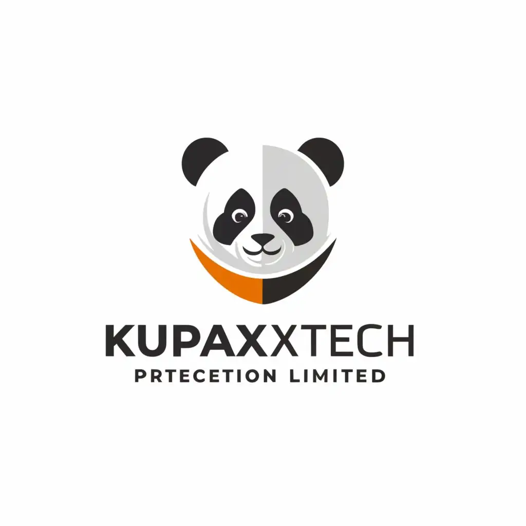 a logo design,with the text "kupaxtech protection limited", main symbol:panda,Moderate,clear background