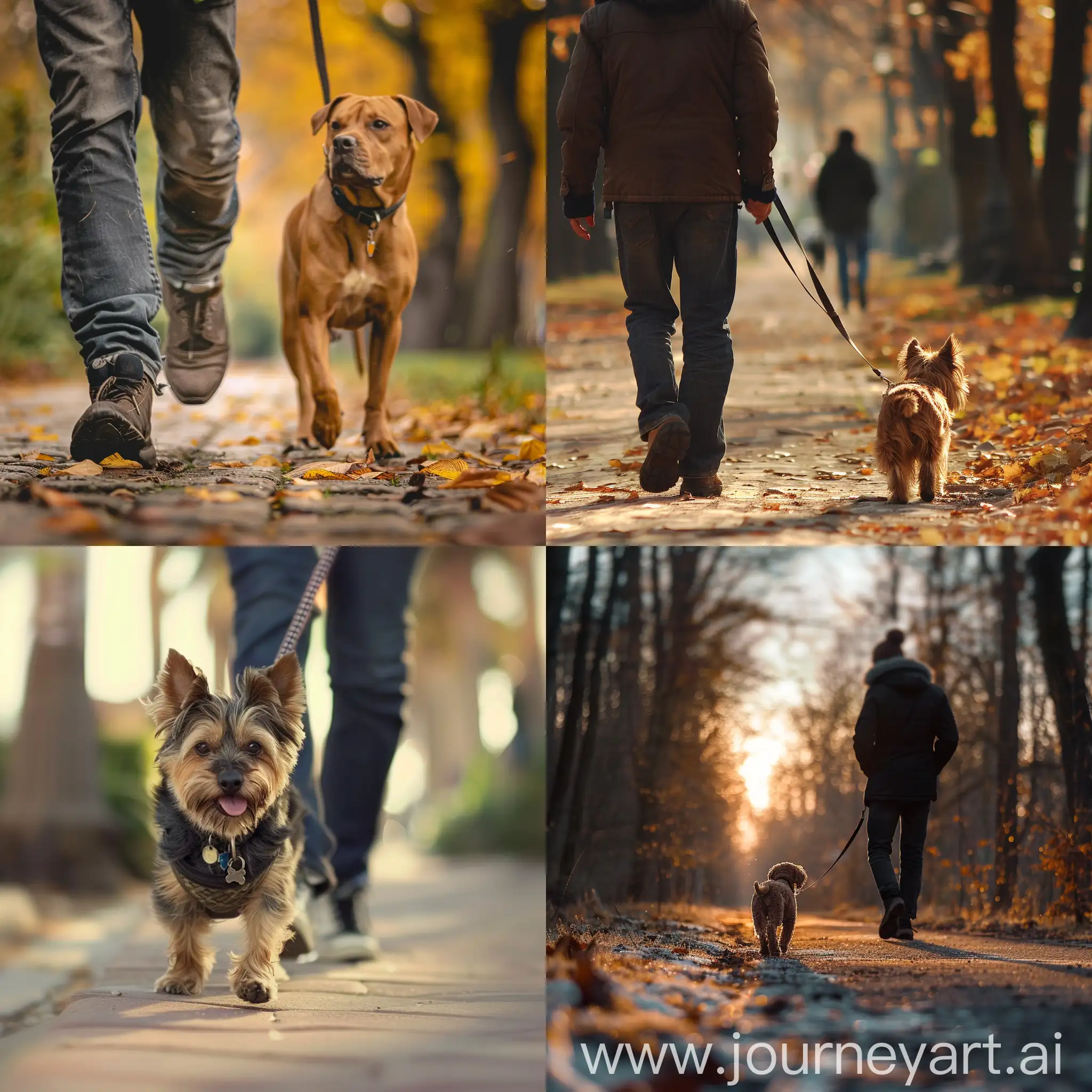 Walking-the-Dog-in-a-Vibrant-Urban-Setting