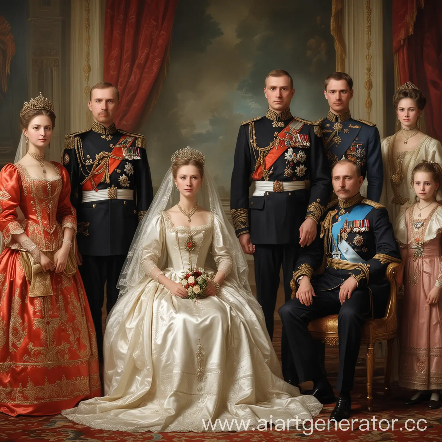 Russian-Imperial-Family-Portrait-with-Eleven-Members