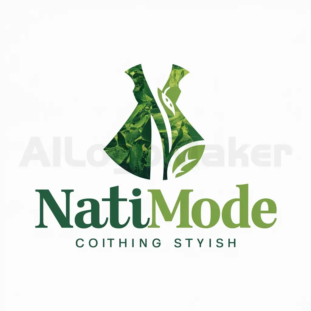a logo design,with the text "Natimode", main symbol:Clothing,Nature,Green,Moderate,clear background