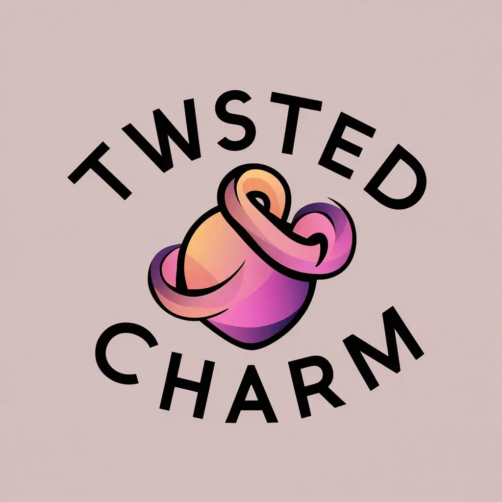 a logo design,with the text "Twisted Charm", main symbol:Gradient pink and purple Good luck charm,,Moderate,clear background