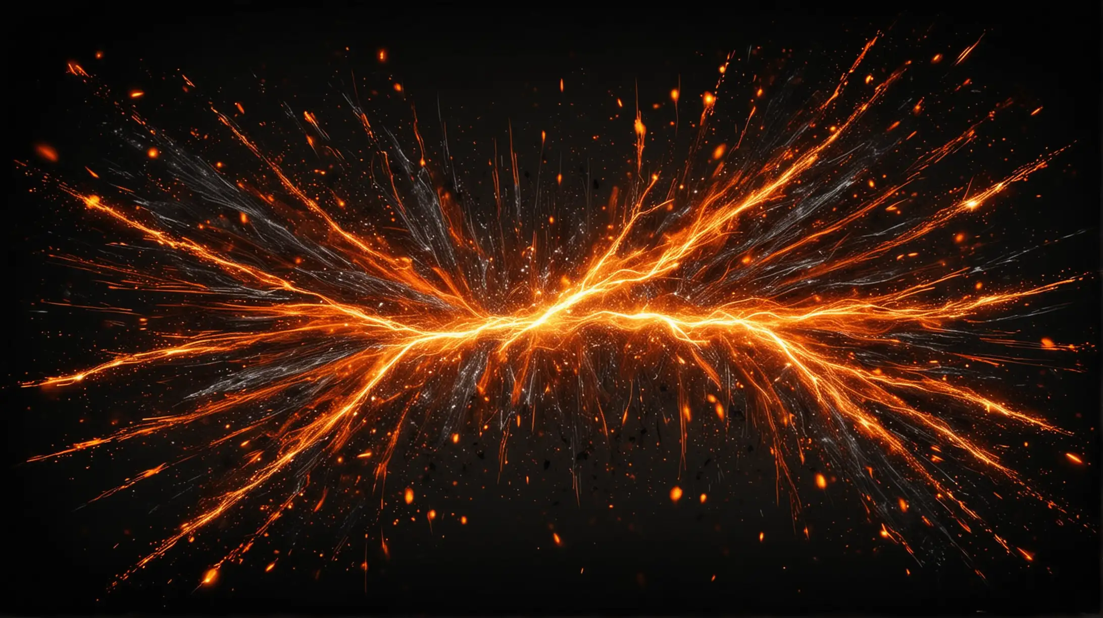 design a cool effect with a dark effect using orange and black colours with sparks flying