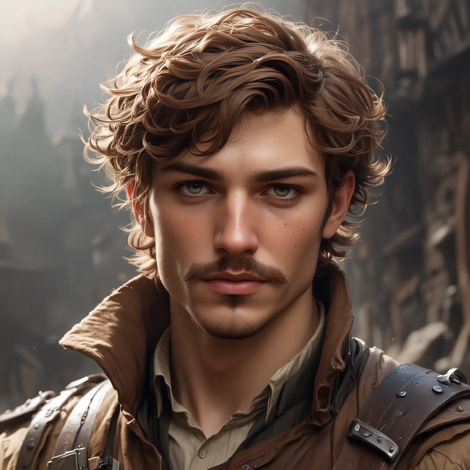 Fantasy Rogue with Curled Mustache Portrait Artwork