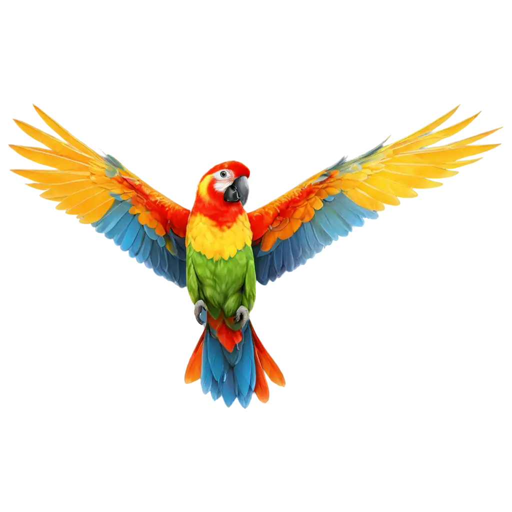 Vibrant-Watercolor-Cartoon-Parrot-PNG-Illustration-Bring-Cheer-to-Your-Designs