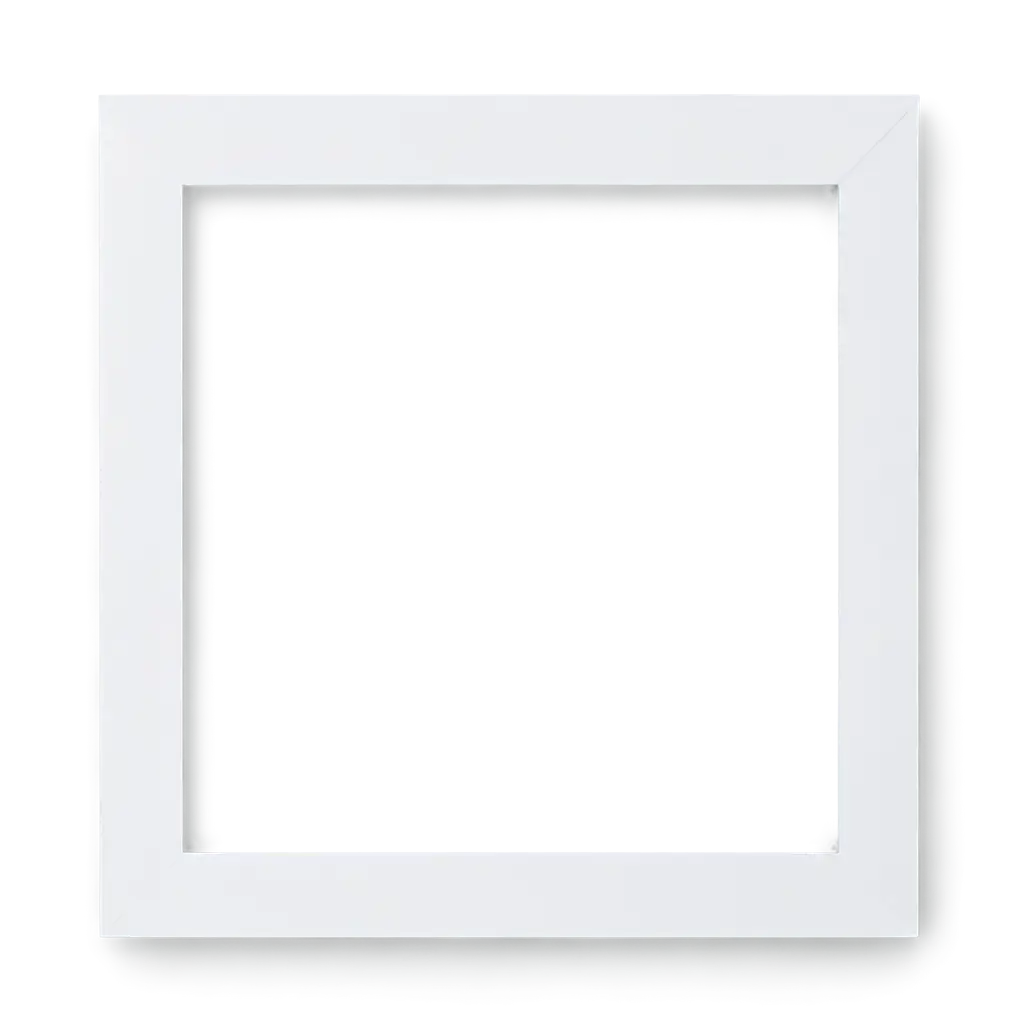 Create a Clear and Crisp Thin White Square Picture Frame PNG Image ...