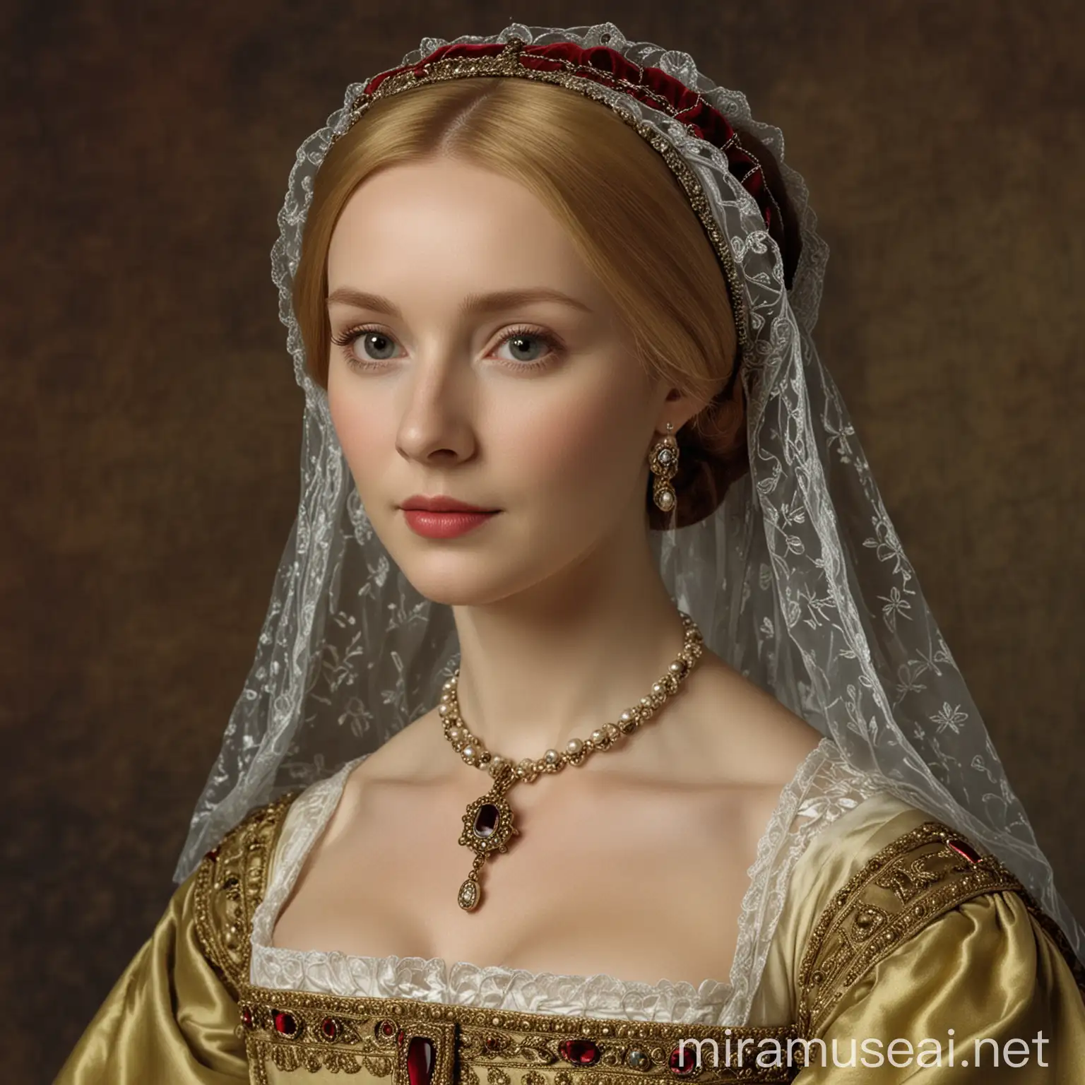 Young Blonde Tudor Queen Katherine Howard Portrait