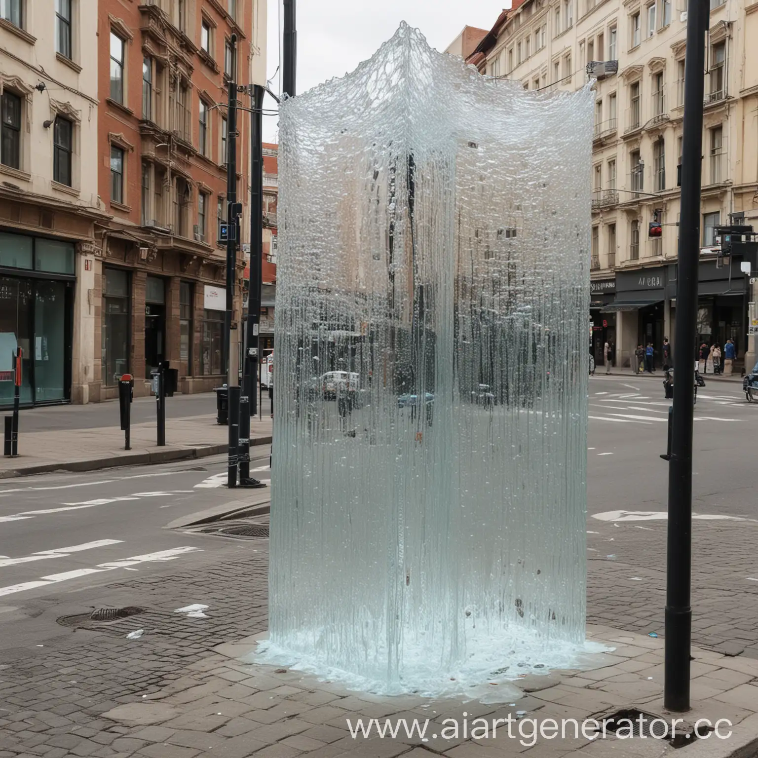 городская инсталляция из пластика стекла и воды