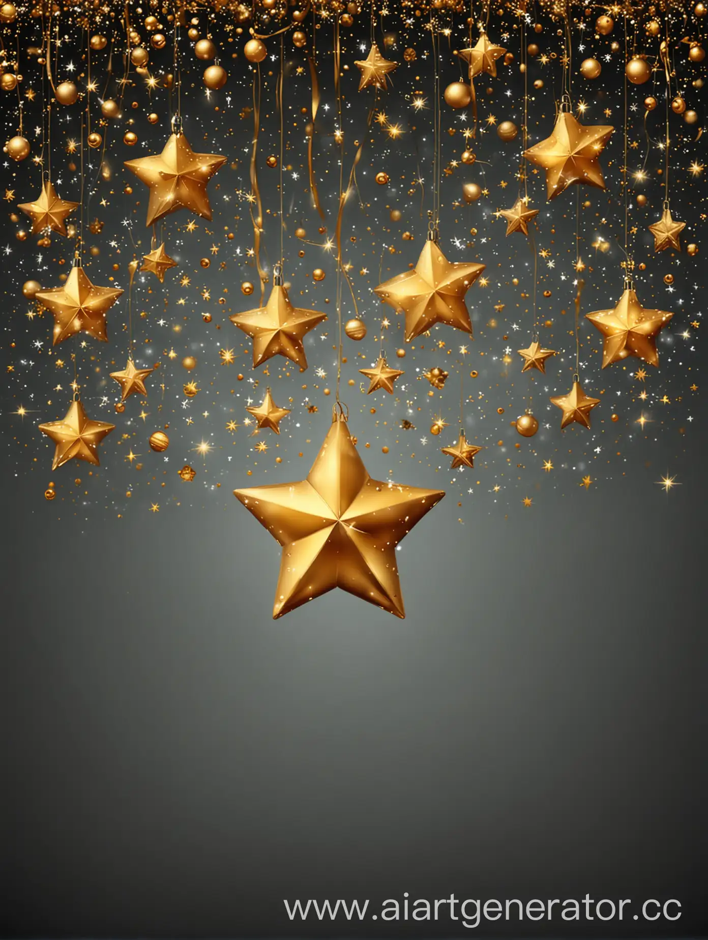 gold stars and balls christmas background