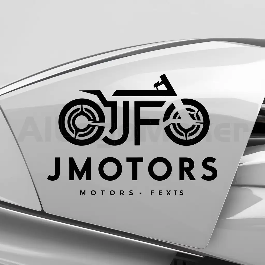 a logo design,with the text "JFS MOTORS", main symbol:MOTORCYCLE, CARS, LIBERTY,complex,clear background