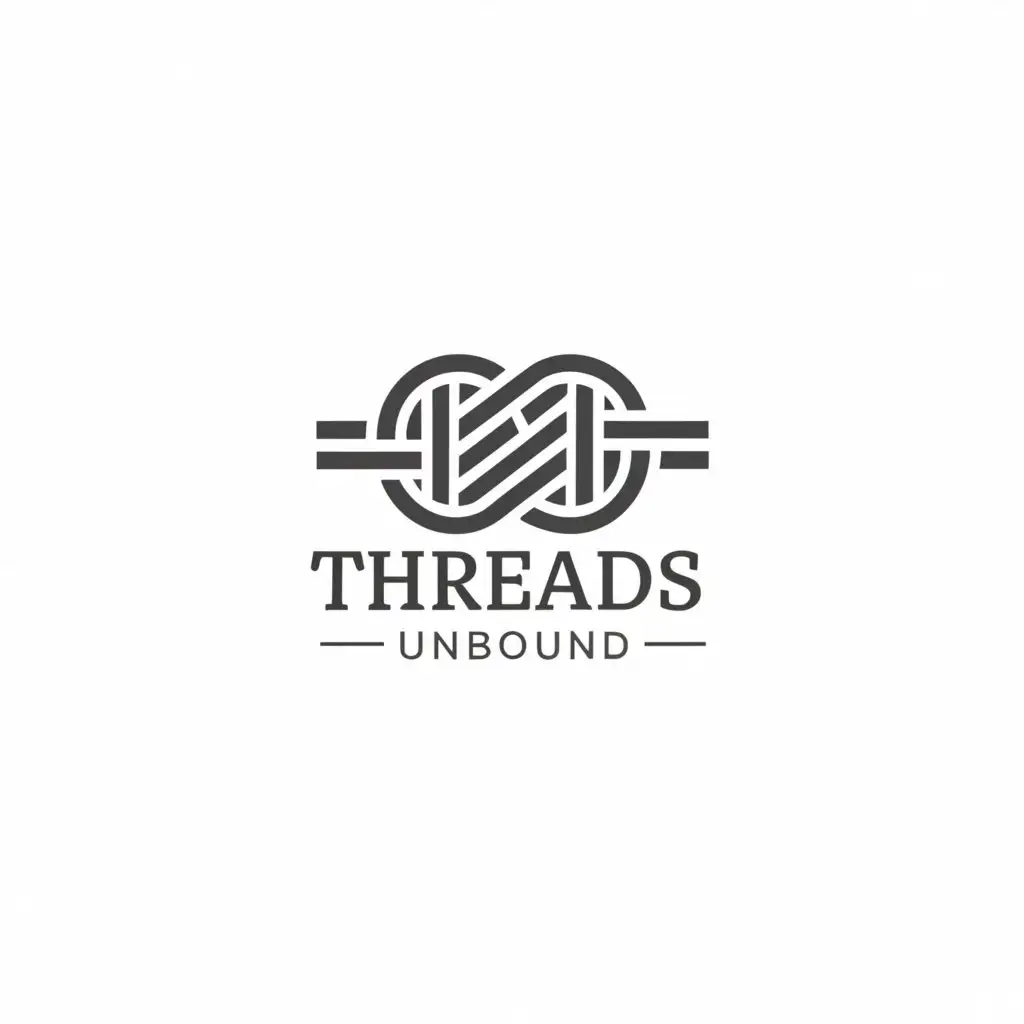 a logo design,with the text "Threads Unbound", main symbol:threads,Minimalistic,clear background