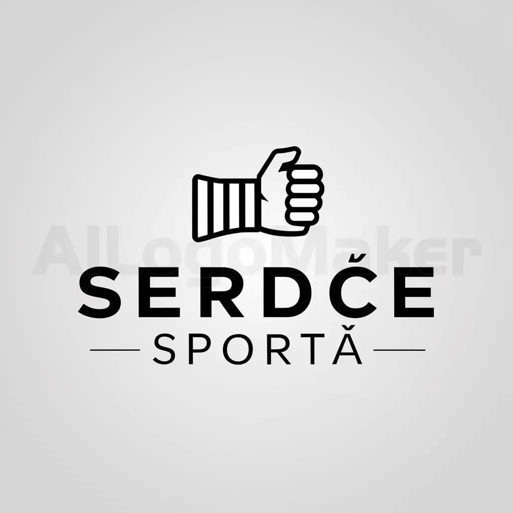 a logo design,with the text "Serdce sporta", main symbol:Arm bandaged,Moderate,be used in Sports Fitness industry,clear background