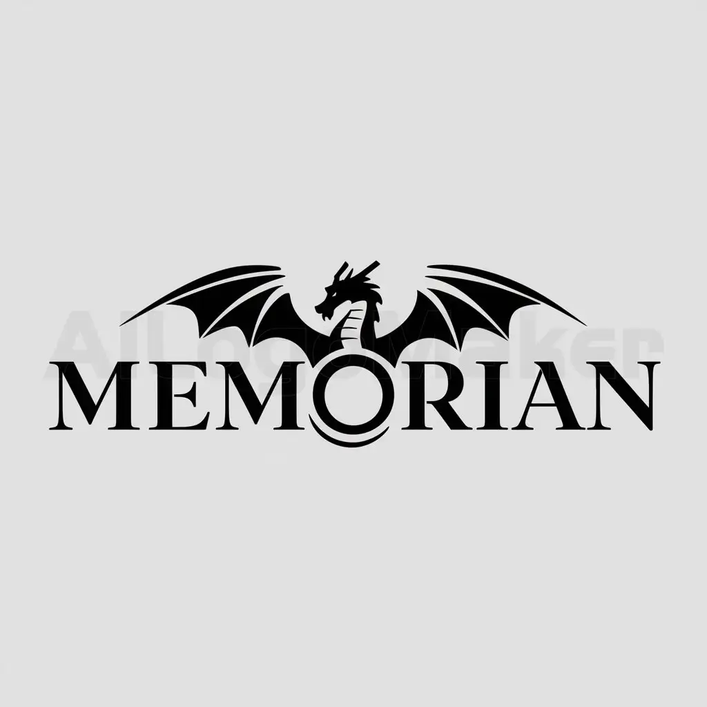 a logo design,with the text "MemoriaN", main symbol:Dragon,Moderate,clear background