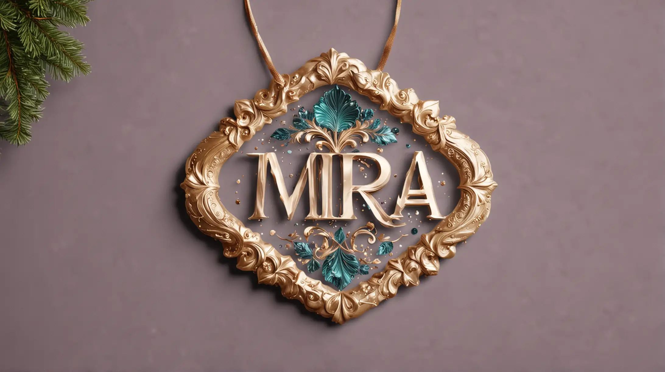 Elegant Resin Crafted Logo for MIRA Shop Artistic Expression and Timeless Beauty