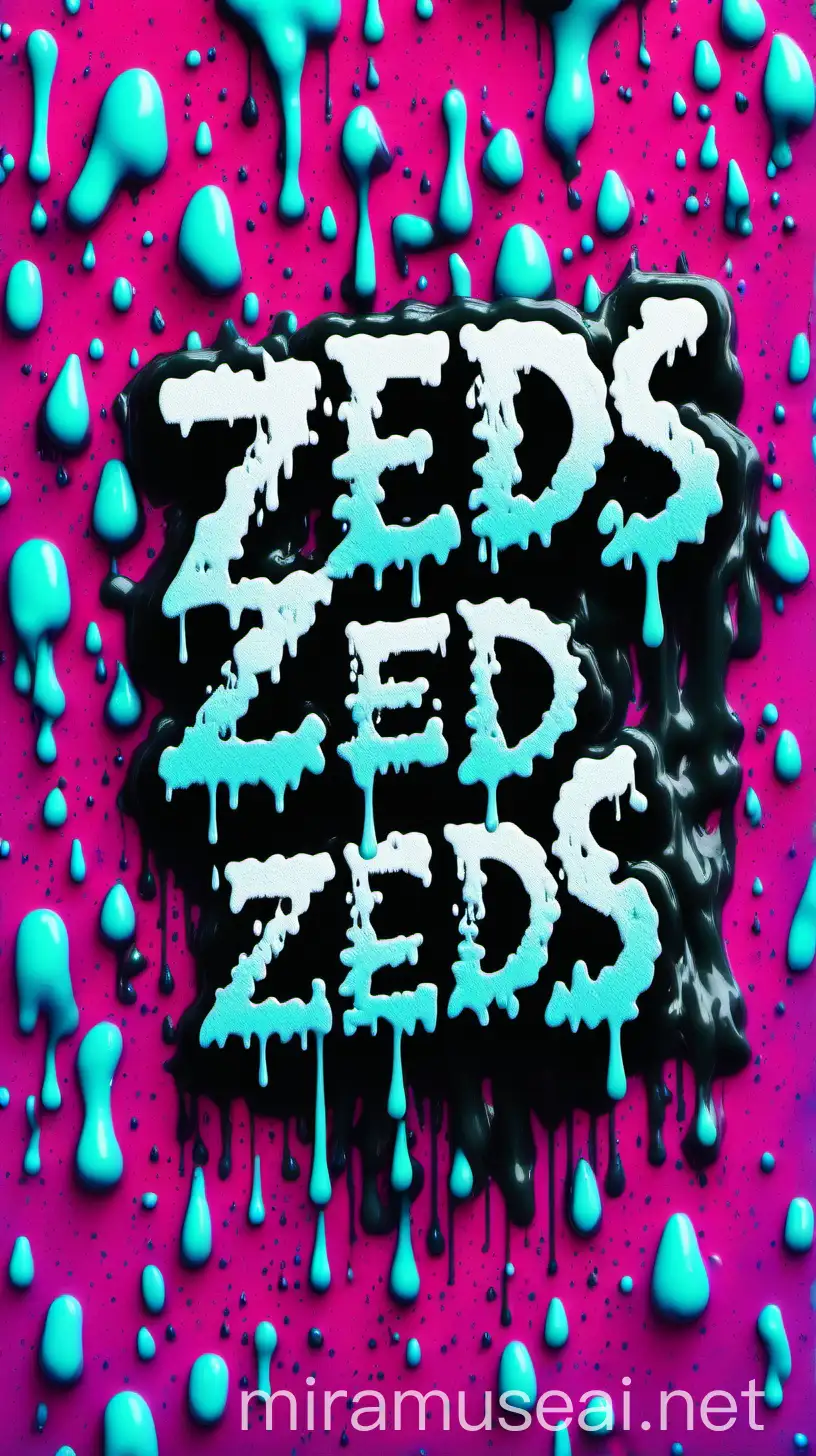  Zeds Dead in a background on repeat in a cool font and colorful drippy slime
