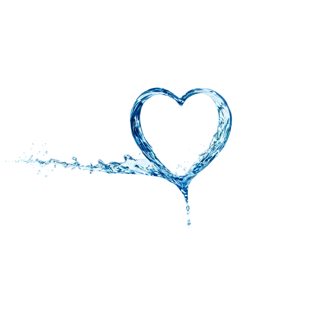 water splash heart shape
