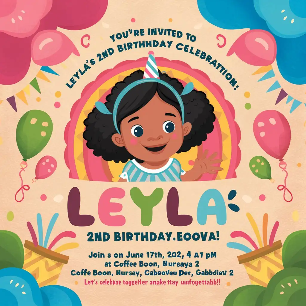 Leyla-Dzhambabaevas-2nd-Birthday-Party-Invitation-Celebrating-with-Friends-and-Family-at-Coffee-Boom-Nursaya