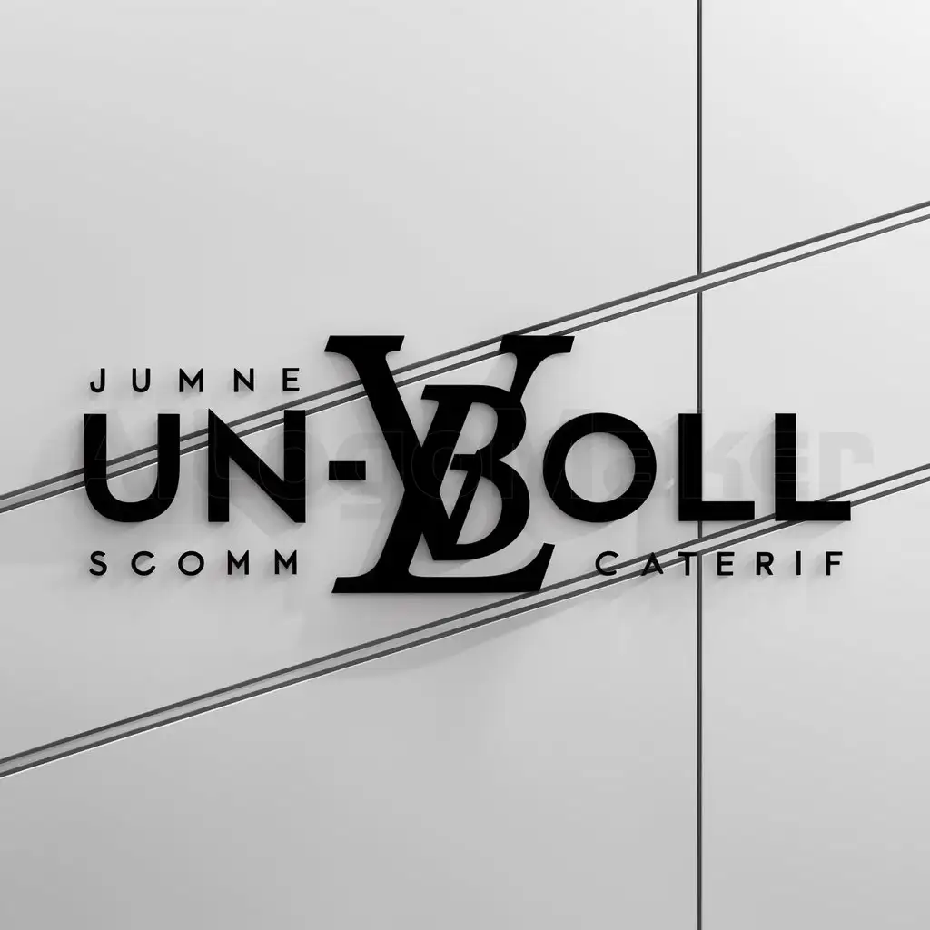 a logo design,with the text "UNBOLL", main symbol:LV,Minimalistic,clear background