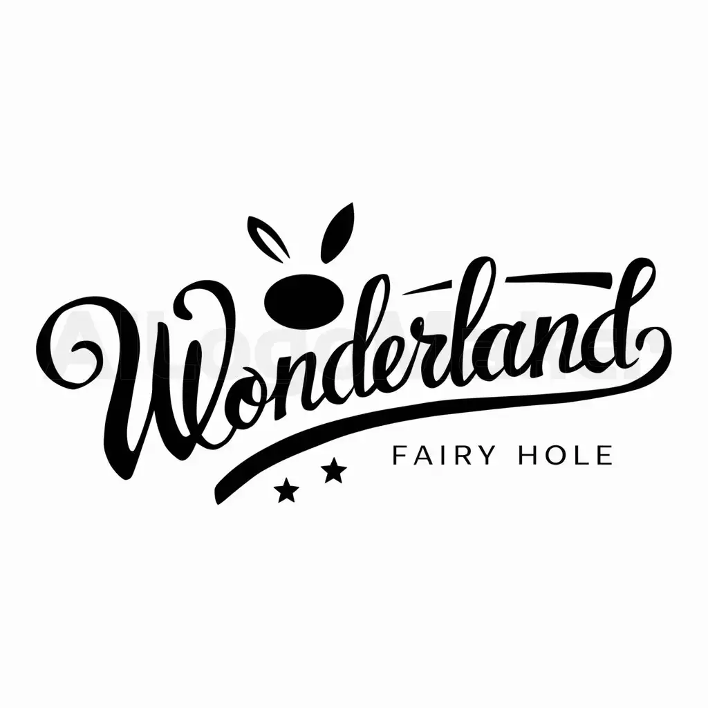 a logo design,with the text "Wonderland ", main symbol:Logotype according to the fairy tale 'Alice in Wonderland',Moderate,be used in Others industry,clear background