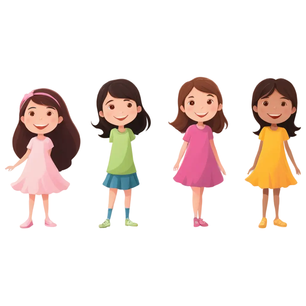 Vibrant-Cartoon-PNG-Illustration-5-Joyful-Girls-Exploring-Adventures-Together