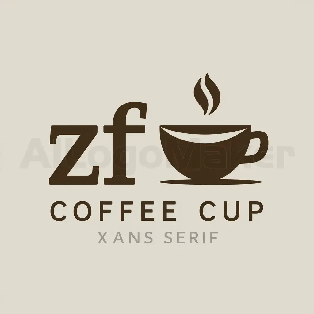 a logo design,with the text "ZF", main symbol:coffee,Moderate,clear background