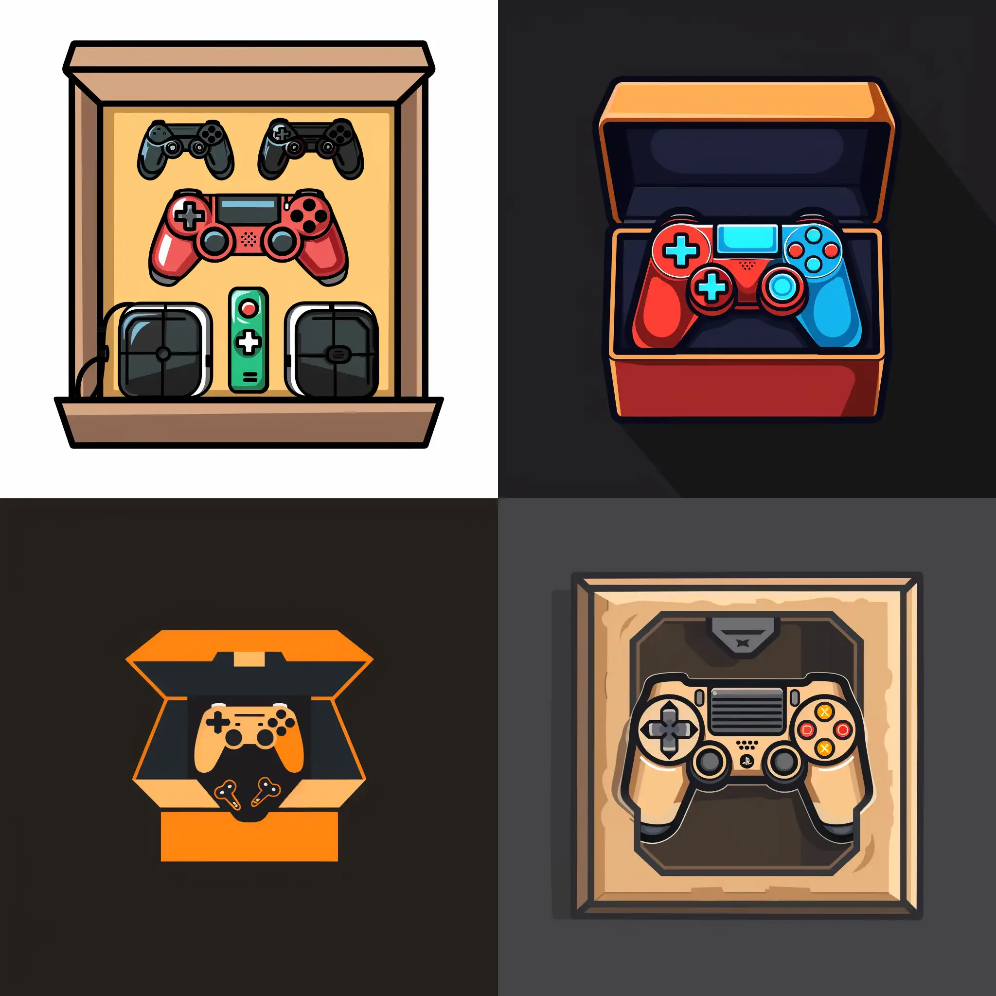 gaming accessories in a box simple logo