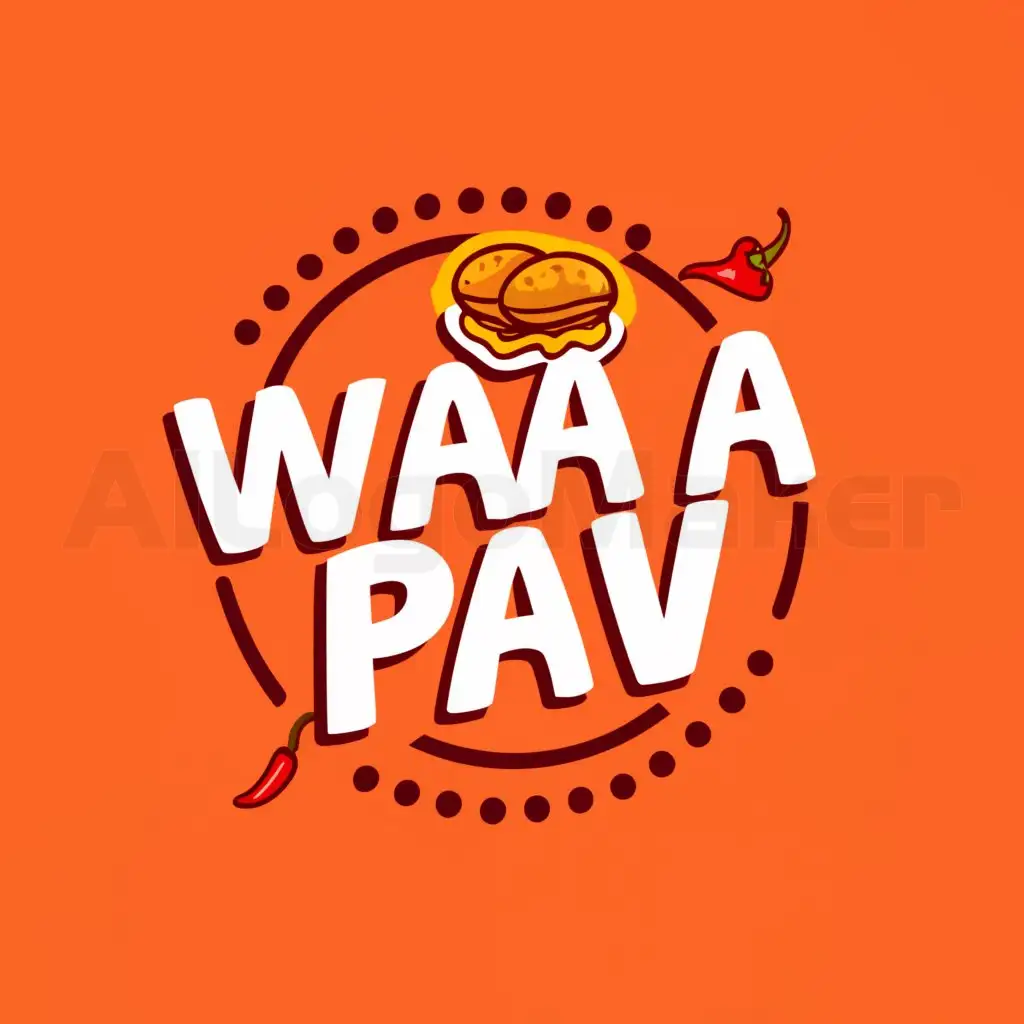 a logo design,with the text "wat a pav", main symbol:vada pac and chilli,Moderate,be used in Restaurant industry,clear background