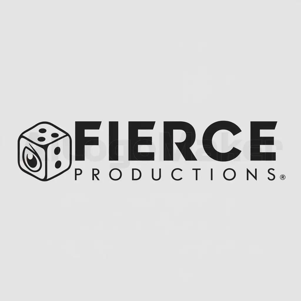 LOGO-Design-For-Fierce-Productions-Bold-Typography-with-Dice-Symbol-for-Roblox-Industry