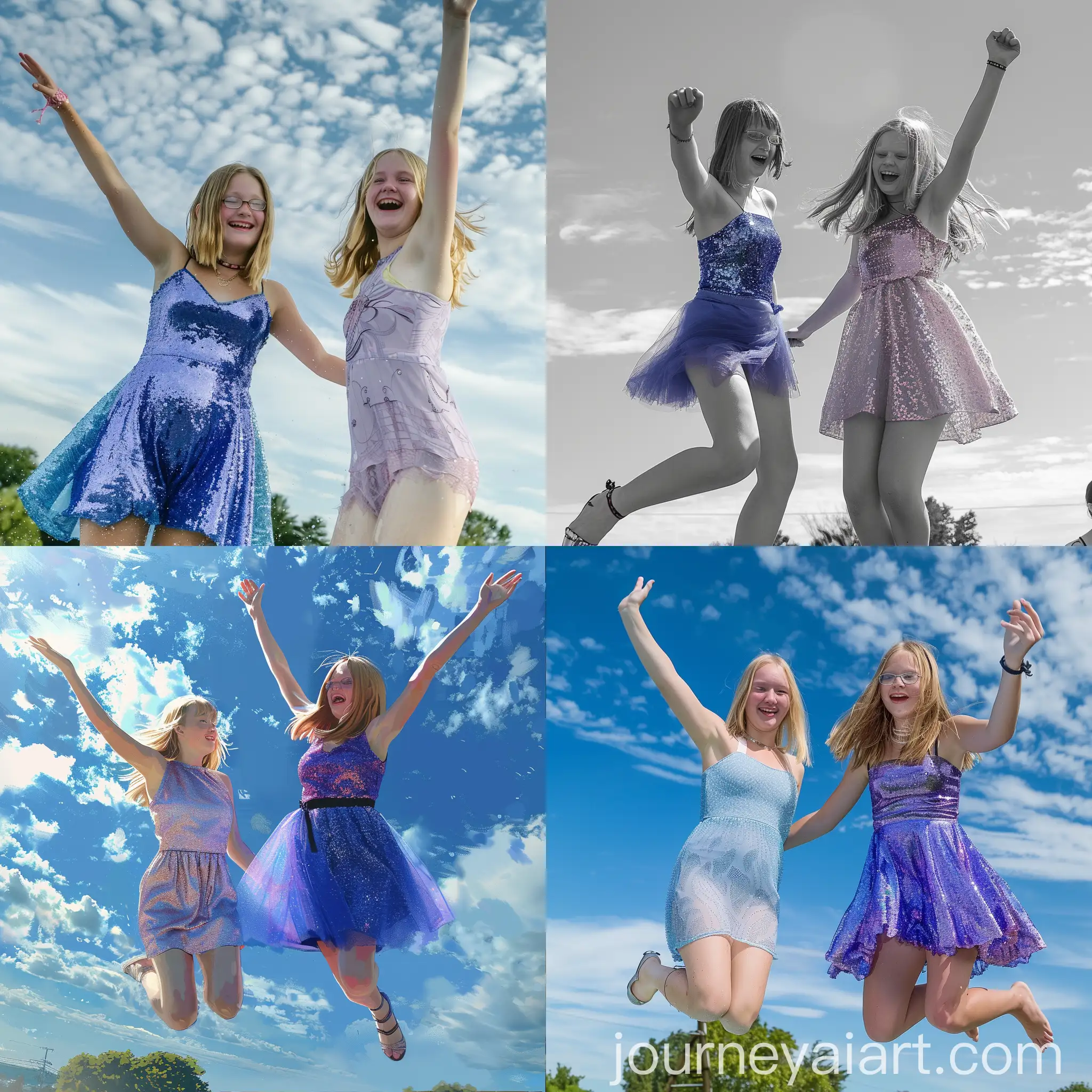 Joyful-Girls-Jumping-in-the-Sky