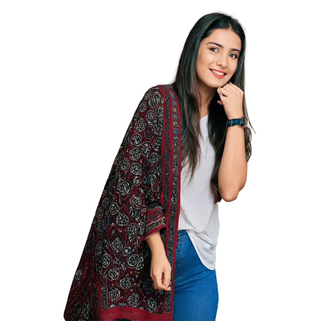 Exquisite-Sindhi-Girl-with-Ajrak-Vibrant-PNG-Image-Capturing-Rich-Cultural-Heritage