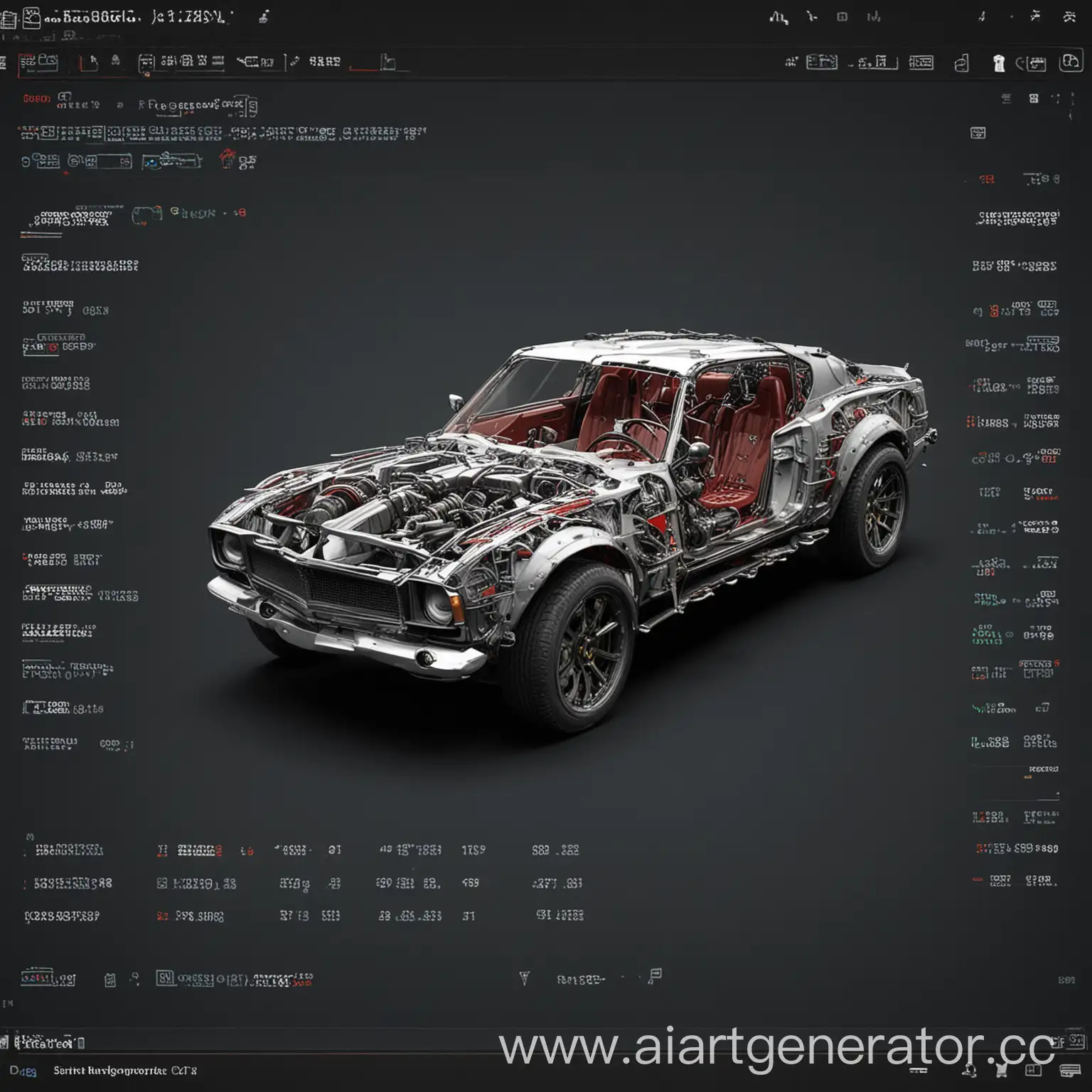 Exaggerated-Car-Parts-and-Program-Code-Displayed-in-Program-Startup-Image