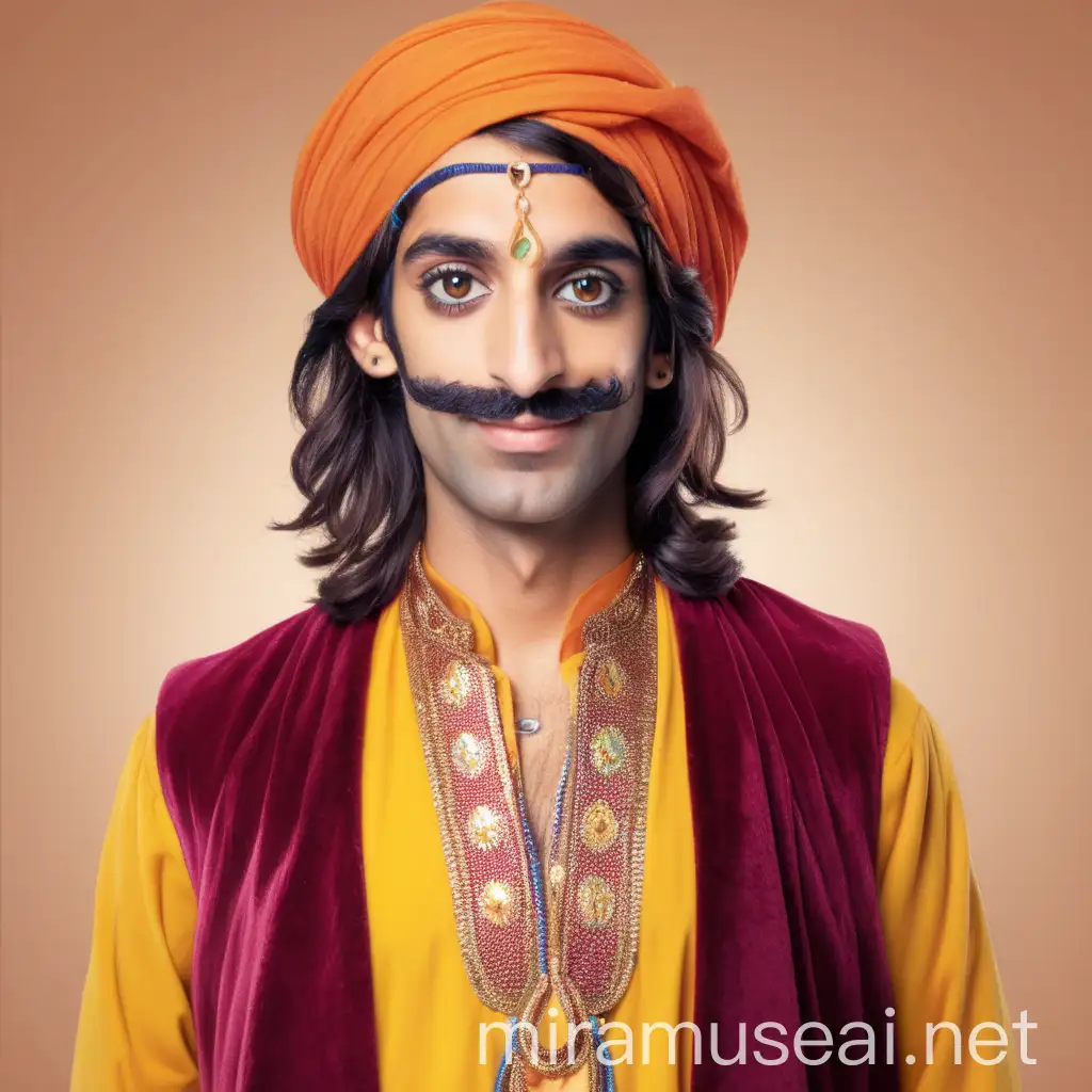 Colorful Fakir Costume Portrait Vibrant Attire with Intricate Details