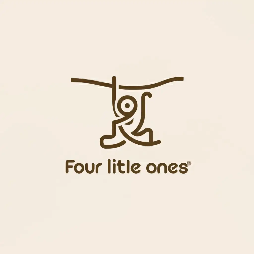 a logo design,with the text "Four little ones", main symbol:Monkey,Moderate,clear background