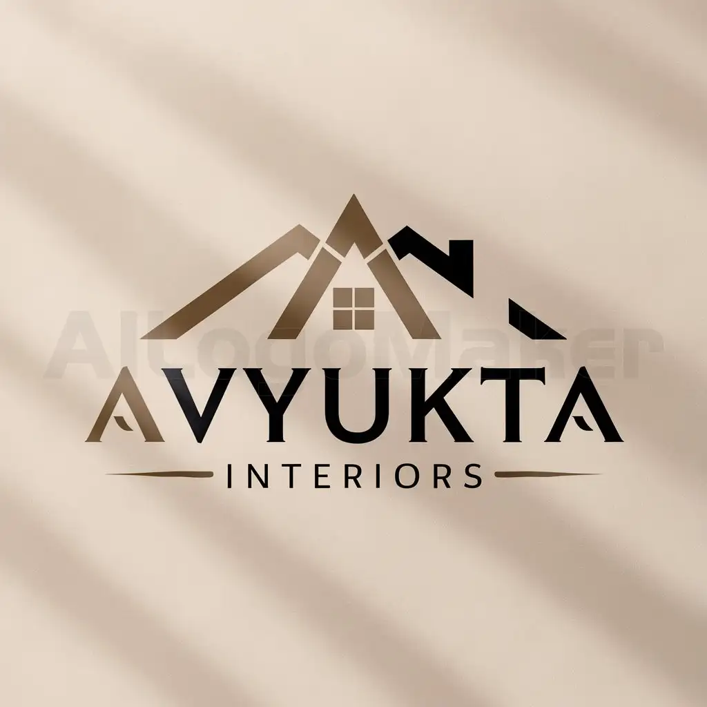 LOGO-Design-For-Avyukta-Interiors-Elegant-Avyukta-Symbol-with-Modern-Aesthetic