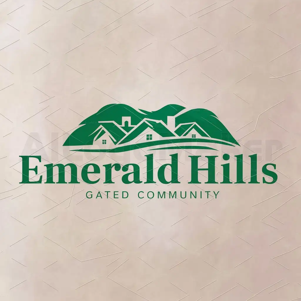 a logo design,with the text "Emerald Hills", main symbol:Homes Emerald Hill Gated Community,Moderate,be used in Home Family industry,clear background