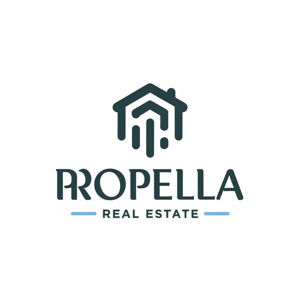a logo design,with the text "propella ", main symbol:Real estate buying and selling,Moderate,be used in Real Estate industry,clear background