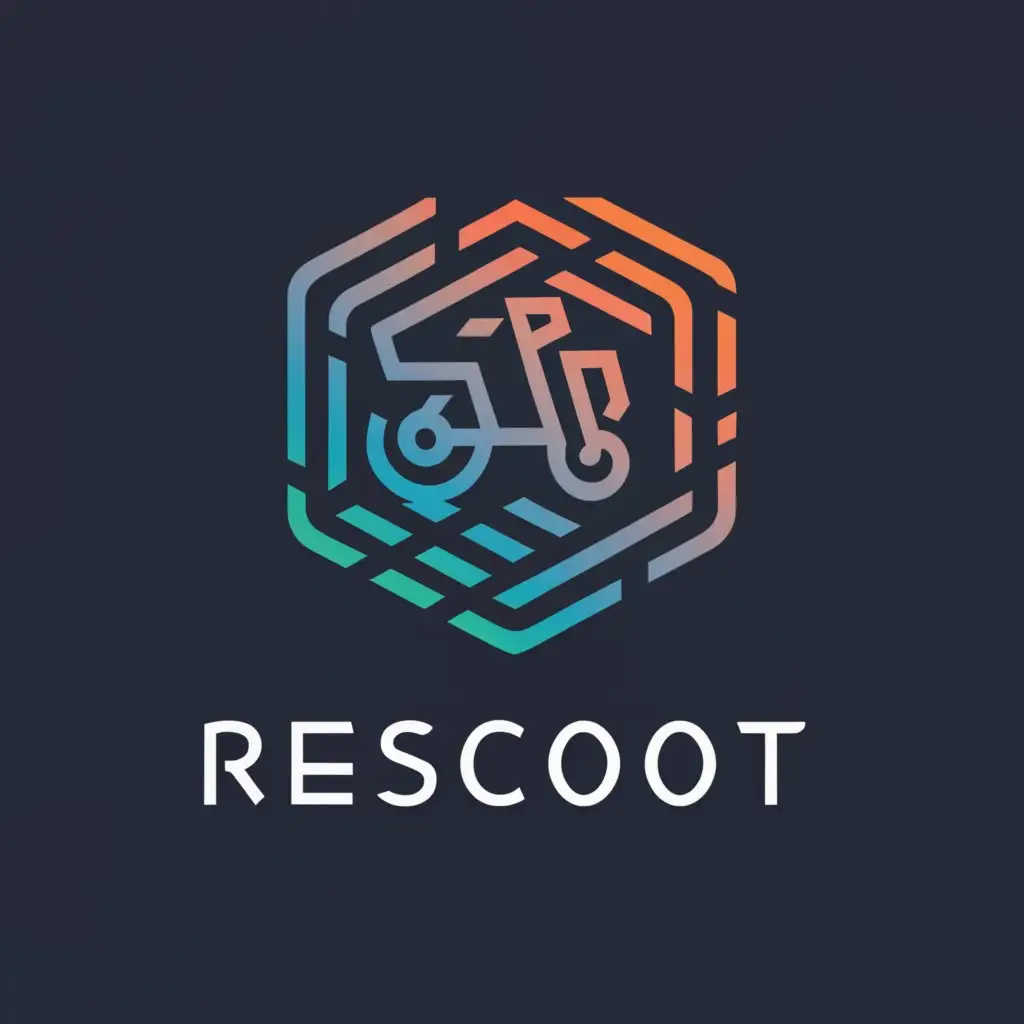 a logo design,with the text "rescoot", main symbol:scooter,complex,be used in Others industry,clear background