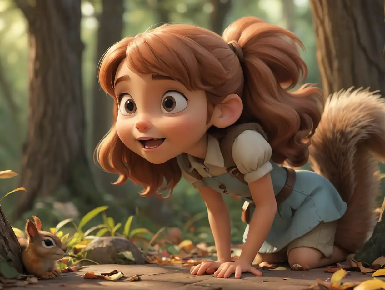 Wide-View-of-a-Young-Girl-Talking-to-a-Squirrel-3D-Disney-Inspired-Scene