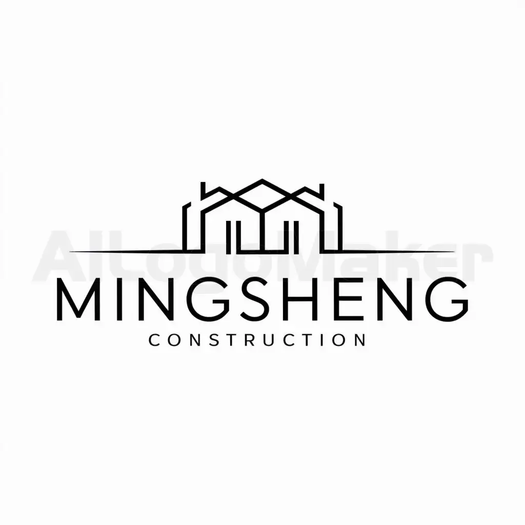a logo design,with the text "mingsheng", main symbol:modern villa,Minimalistic,be used in Construction industry,clear background
